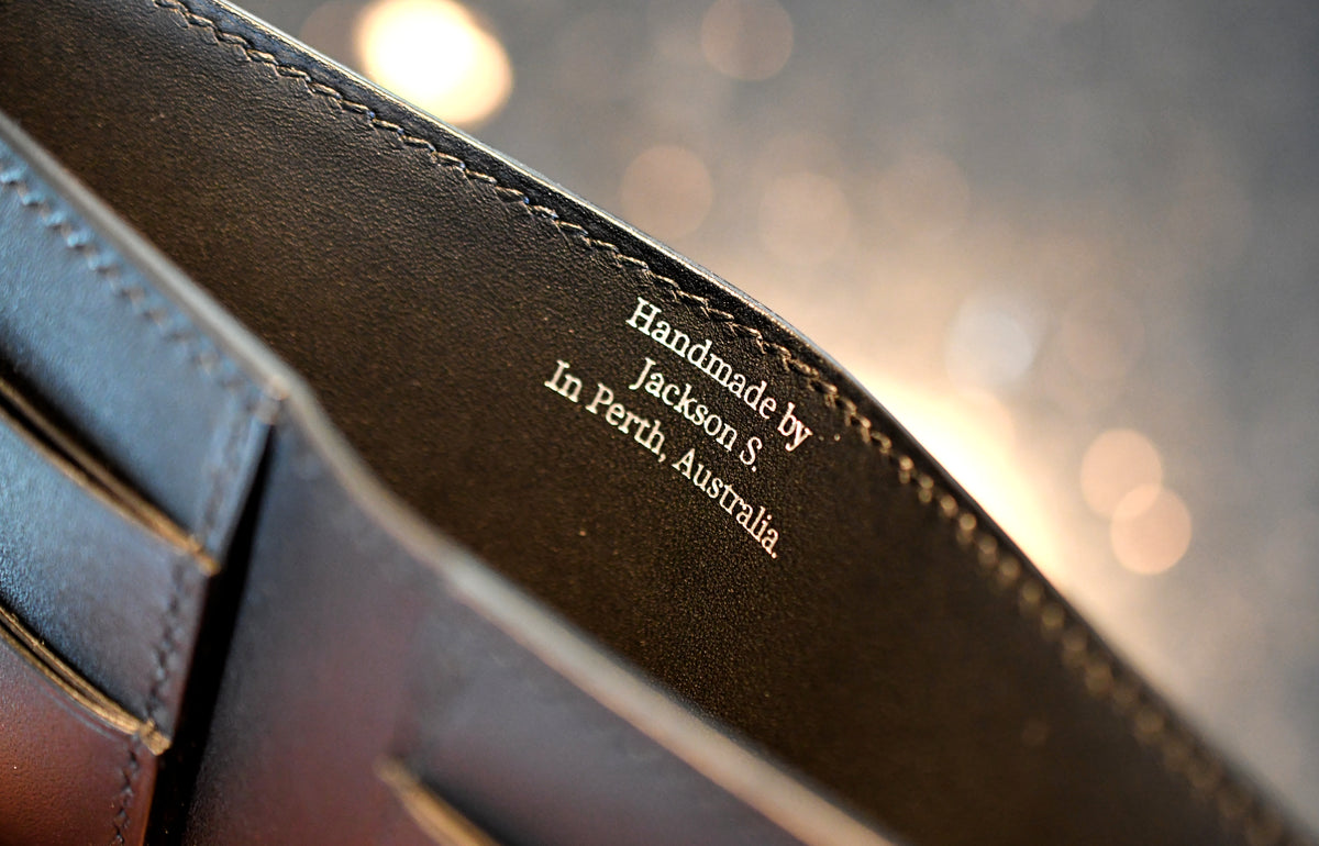Wave Wallet - Black Ostrich