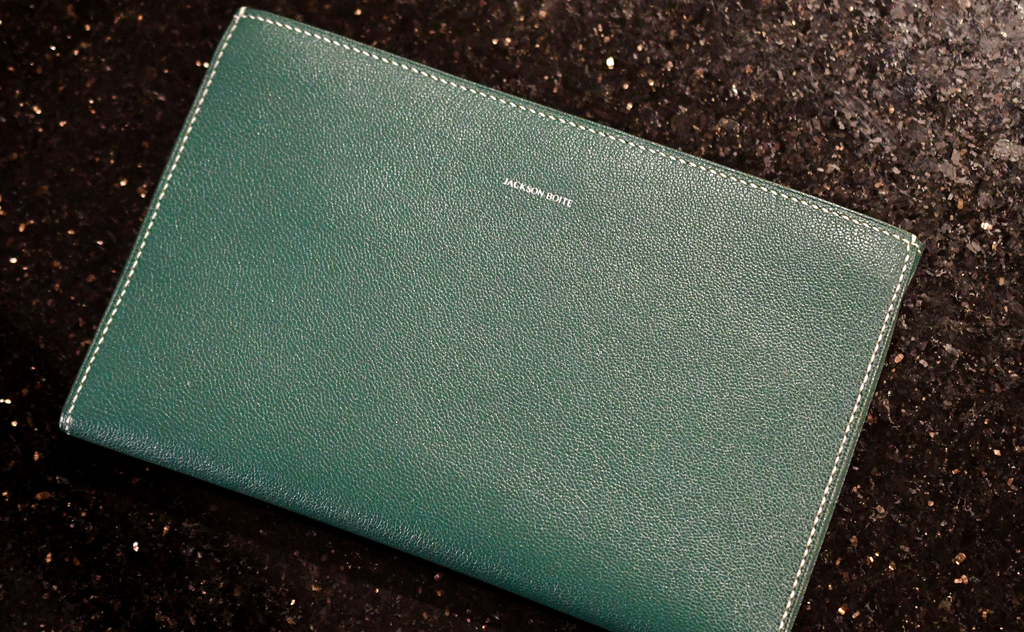 Dark green Alran Sully leather small pouch in Sapin — handmade by Jackson Boite, Perth