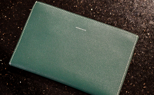 Dark green Alran Sully leather small pouch in Sapin — handmade by Jackson Boite, Perth